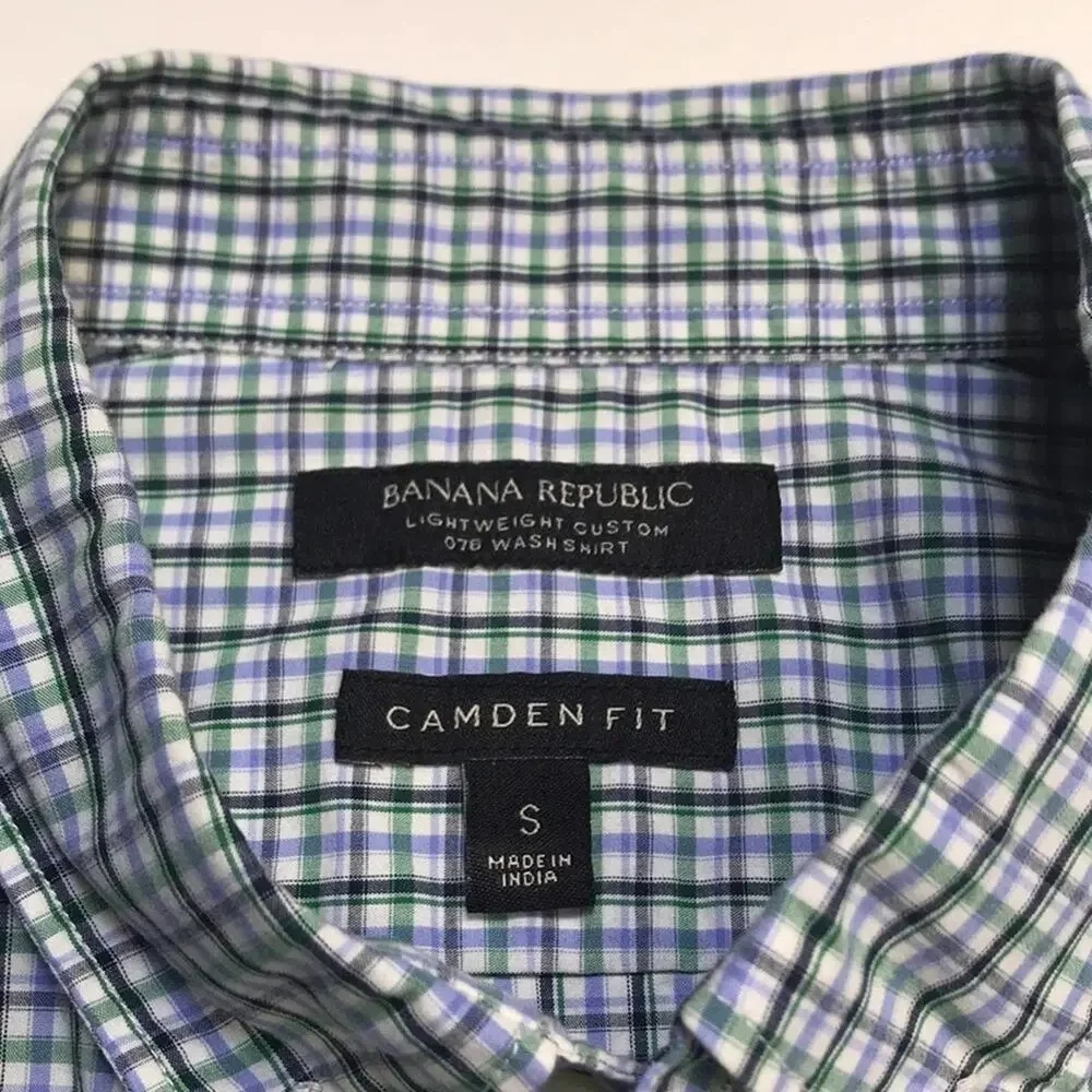 BANANA REPUBLIC Mens Plaid Short Sleeve Shirt